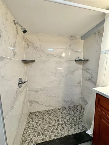 a bathroom with a shower