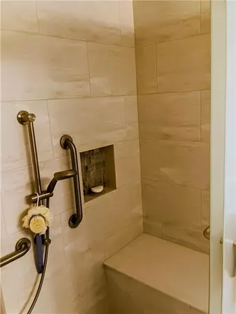 a bathroom with a shower