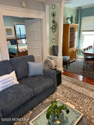 a living room with furniture and a couch
