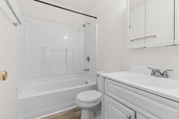 a bathroom with a sink a toilet and a bathtub