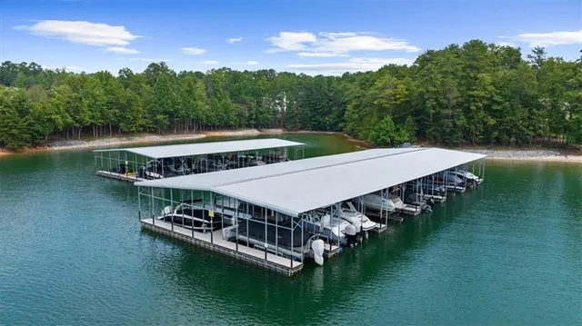 an aerial view of a house having yard