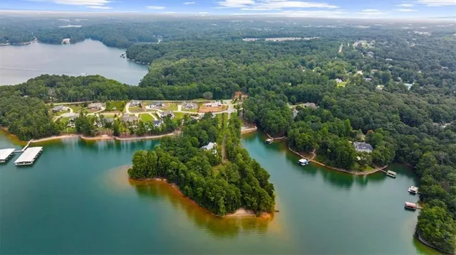 an aerial view of lake residential house with outdoor space
