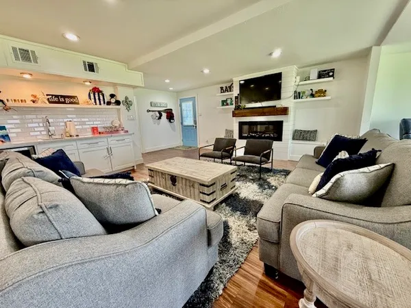 a hallway with washer and dryer