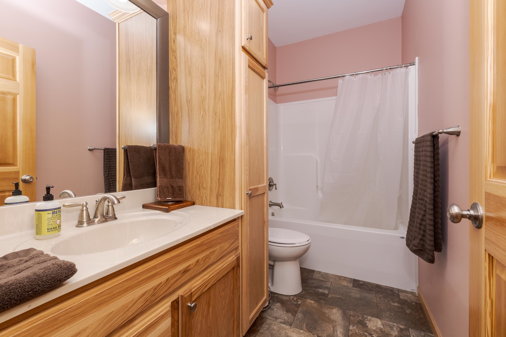 22037 East 2600 N Road Odell, IL 60460 - Photo 32 of 59 a bathroom with a granite countertop sink toilet and shower