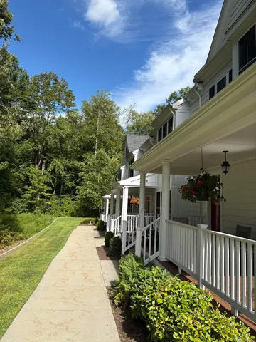 a view of a garden with pathway