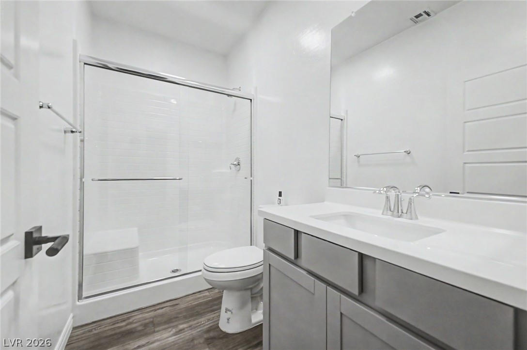 226 Augusta Ridge Henderson, NV 89015 - Photo 26 of 47 This sleek bathroom features a modern vanity and a spacious shower.