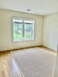 an empty room with a window