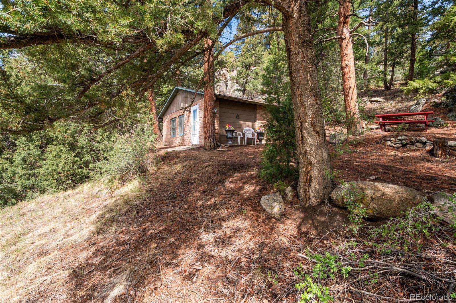 25845 Wilkerson Road Conifer, CO 80433 - Photo 1 of 16 a view of a house with a tree