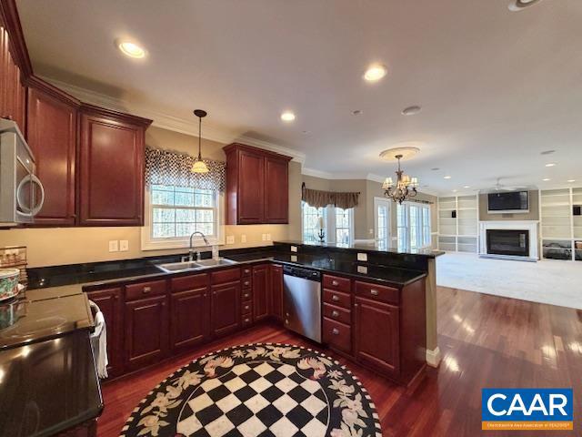 4605 Blue Run Road Somerset, VA 22972 - Photo 9 of 56 a large kitchen with granite countertop a sink and dishwasher a stove top oven with wooden floor
