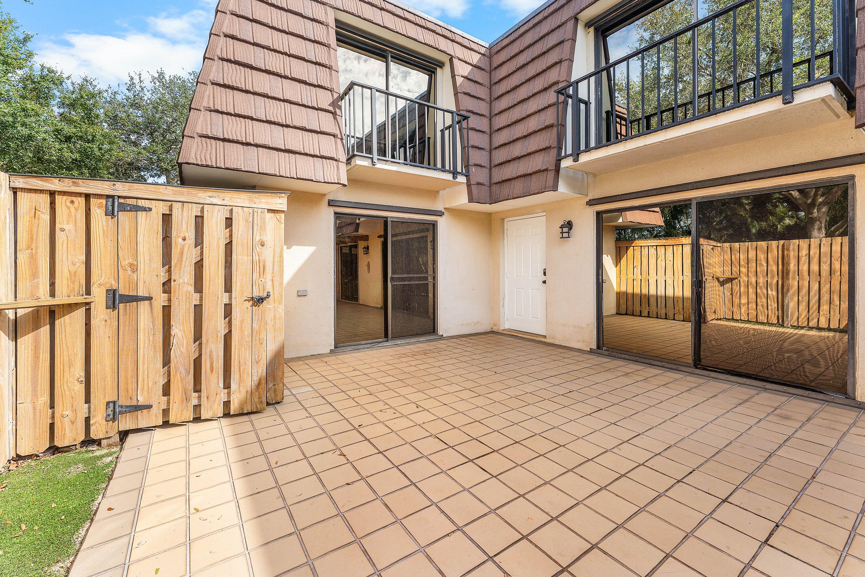 a view of a porch with a bench
