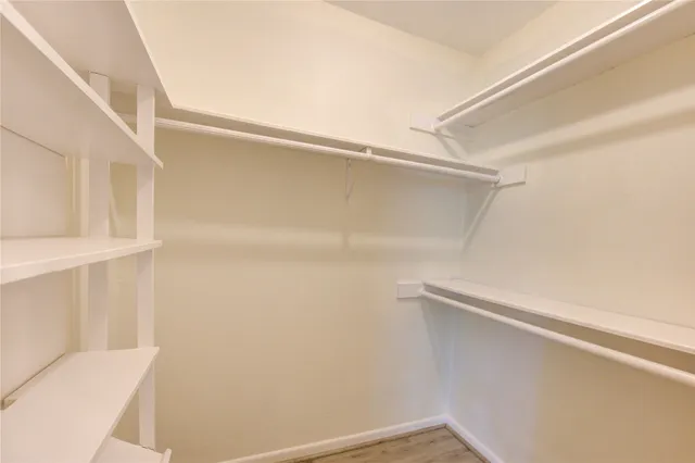 a view of small space with racks on the wall