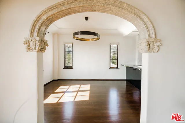 a view of a hallway with entryway