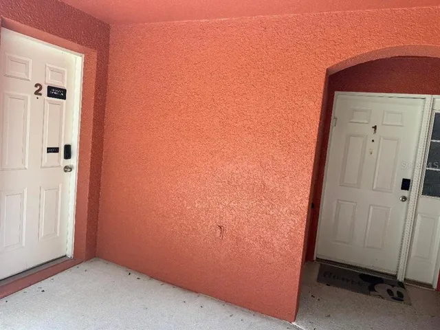 an empty room with closet