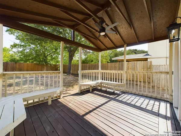 a view of deck with wooden floor