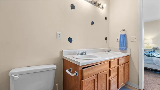 a bathroom with a sink and a toilet