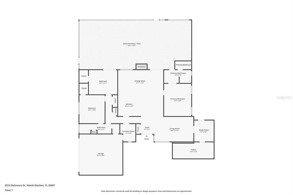 8212 Delaware Drive Weeki Wachee, FL 34607 - Photo 33 of 33 a picture of floor plan