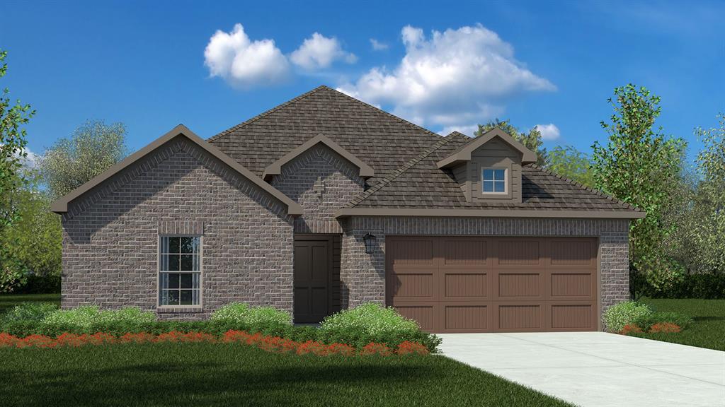 109 Tyler Street Grandview, TX 76050 - Photo 30 of 32 Front Elevation - D.R. Horton's NatchezFloorplan Elevation F - All Home and community information, including pricing, included features, terms, availability and amenities, are subject to change at any time without notice or obligation. All Drawings, pictures, photographs, video, square footages, floor plans, elevations, features, colors and sizes are approximate for illustration purposes only and will vary from the homes as built.