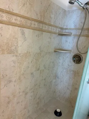 a bathroom with a shower