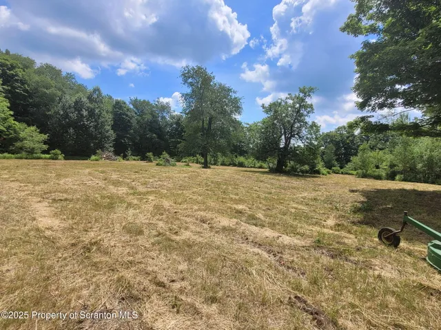 a backyard of a house with lots of green space