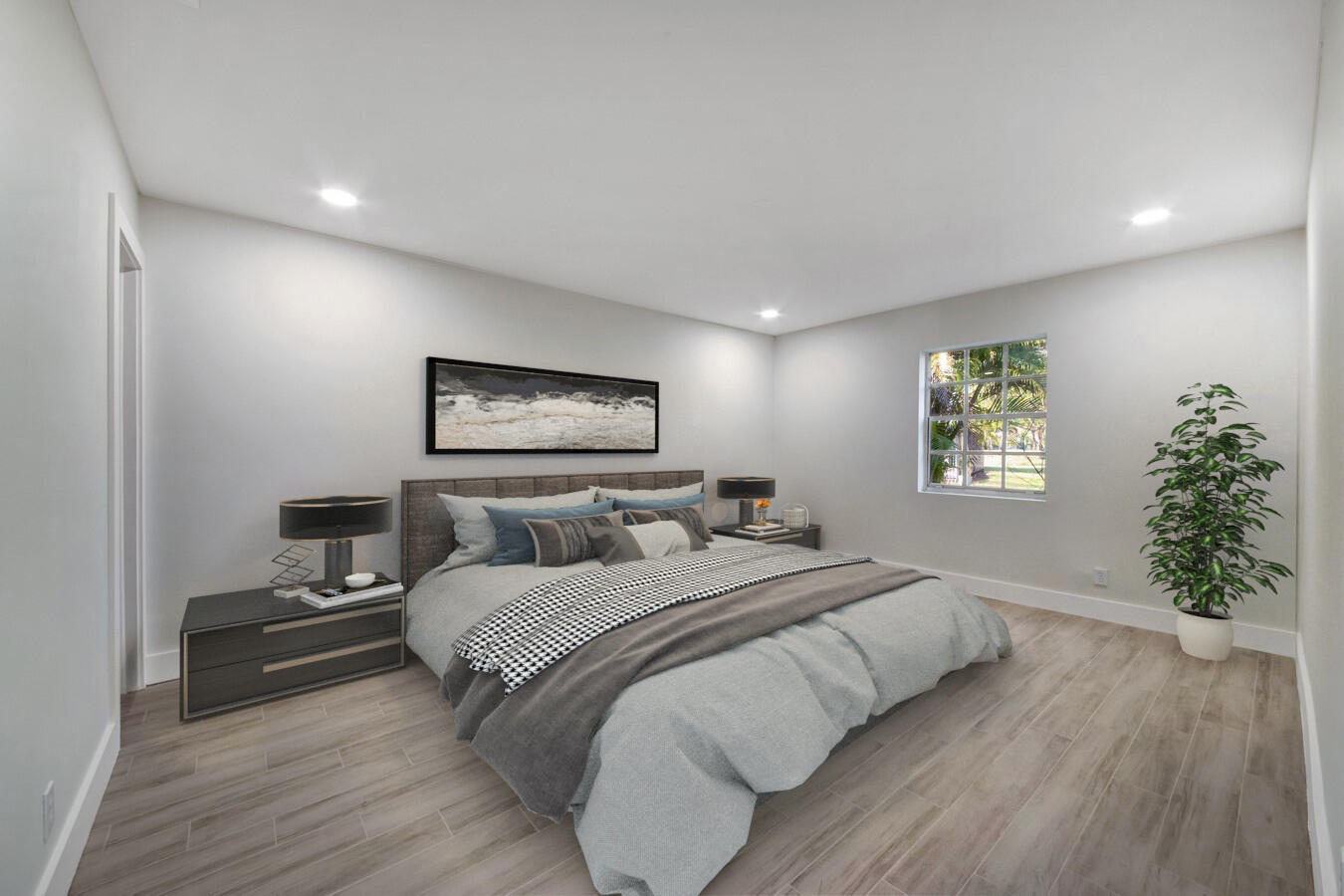 22355 Southwest 57th Circle Boca Raton, FL 33428 - Photo 5 of 25 a bedroom with a bed and a potted plant