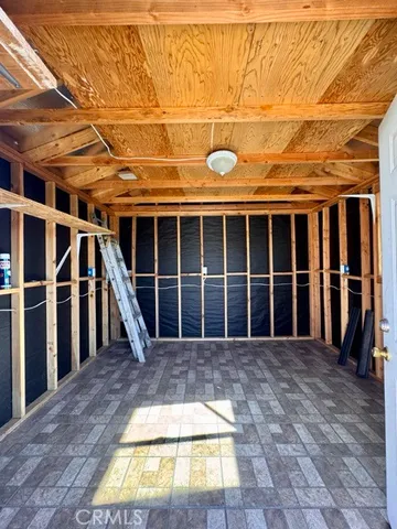 a view of wooden door