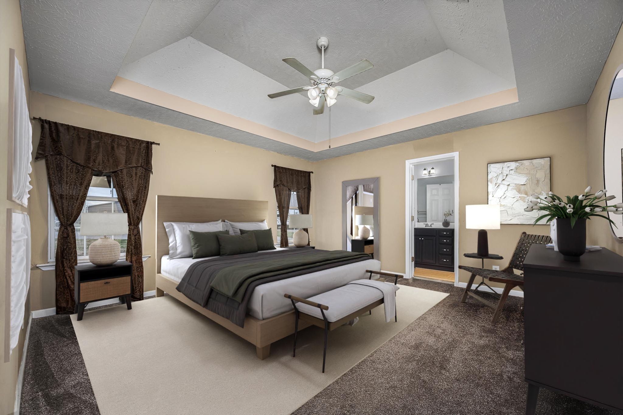 8100 Cedar Forest Road Lascassas, TN 37085 - Photo 20 of 52 a spacious bedroom with a bed couch chandelier and a window