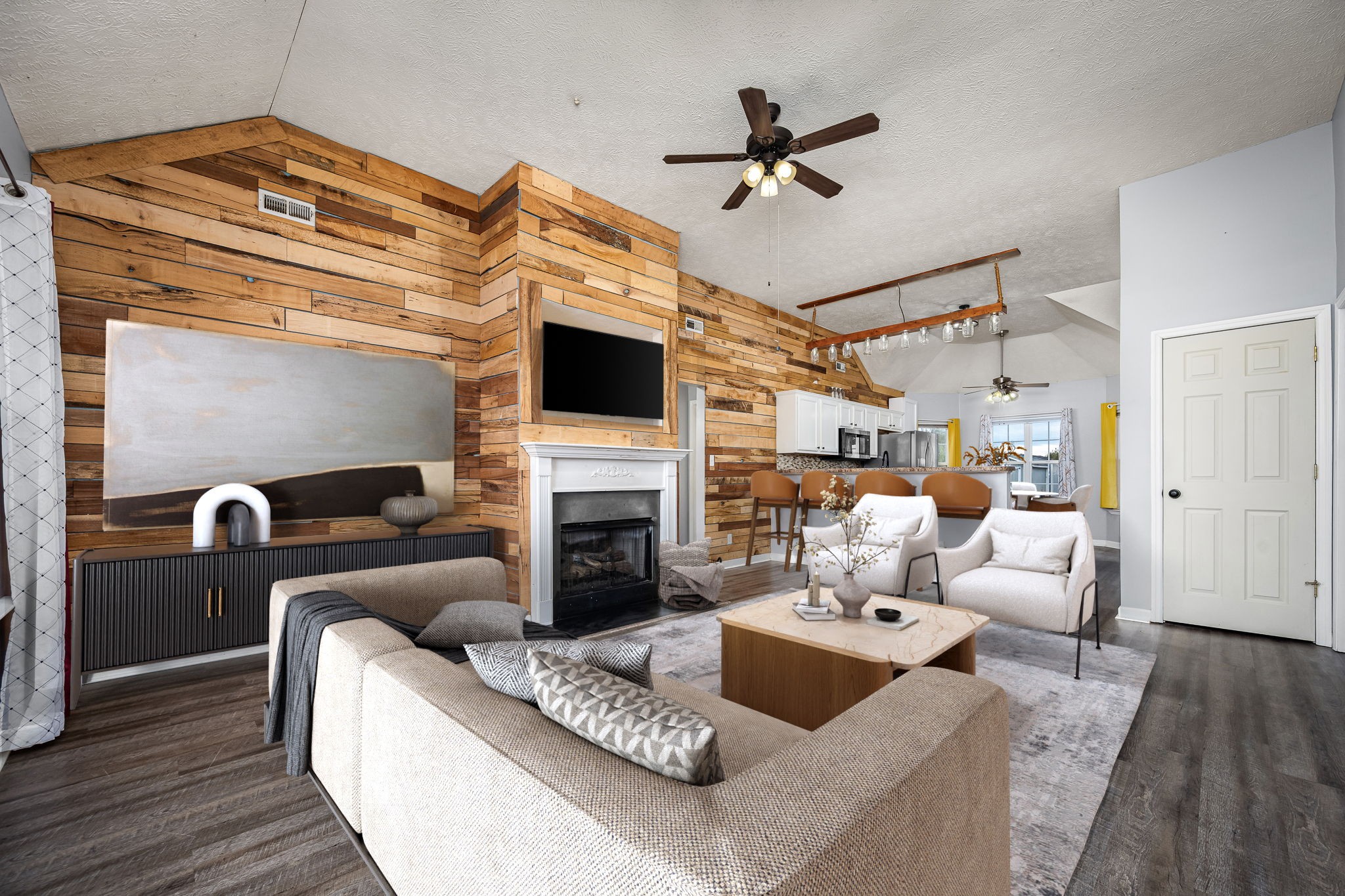 8100 Cedar Forest Road Lascassas, TN 37085 - Photo 9 of 52 a living room with furniture a fireplace and a flat screen tv