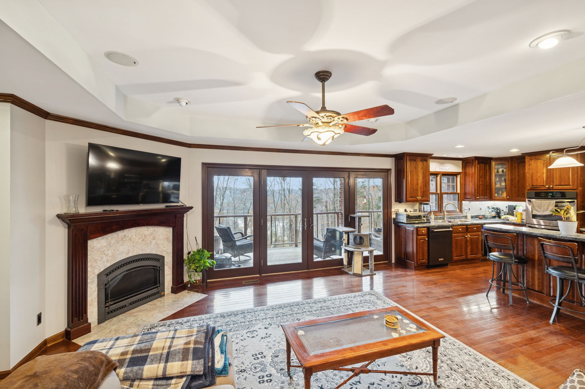 516 Rhotons Chapel Road Manchester, TN 37355 - Photo 15 of 55 a living room with furniture a flat screen tv and a fireplace