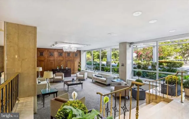 a view of terrace with wooden floor and city view