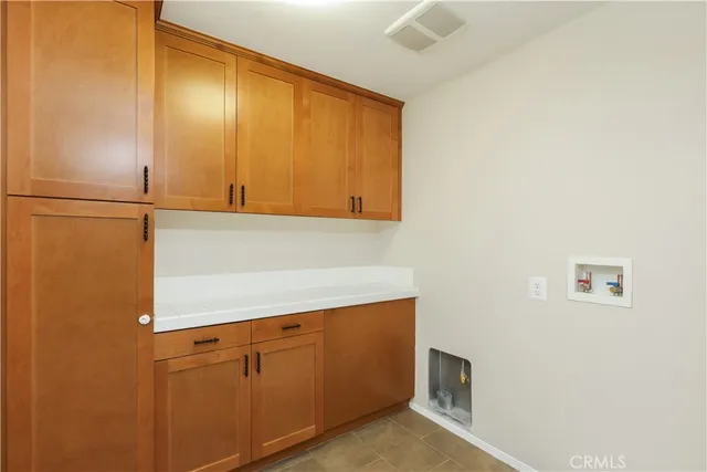 a room with cabinets