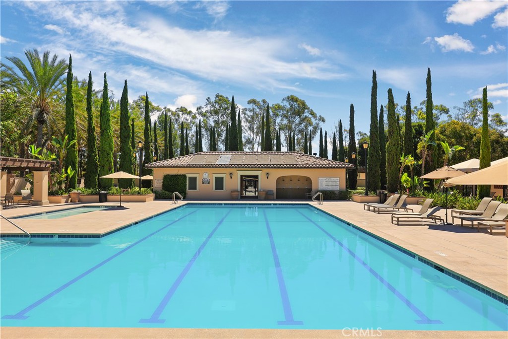 23 Crosspointe Irvine, CA 92618 - Photo 40 of 47 a view of a house with swimming pool and sitting area