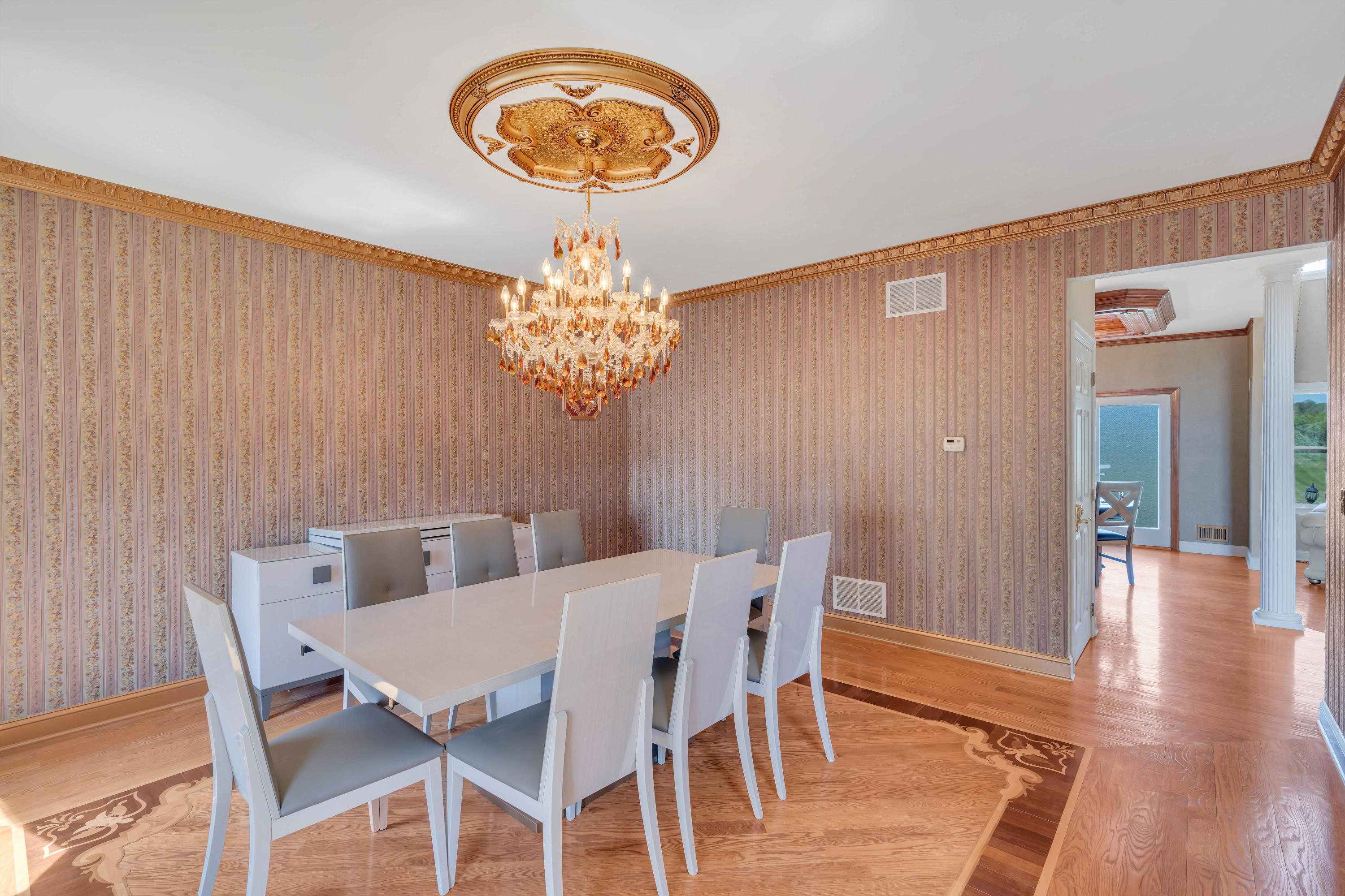 60 Yellow Meetinghouse Road Cream Ridge, NJ 08514 - Photo 20 of 33 a view of a dining room with furniture wooden floor and chandelier