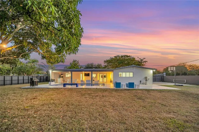a view of an outdoor space with seating