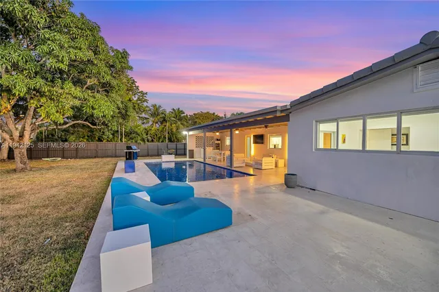a view of a house with a patio