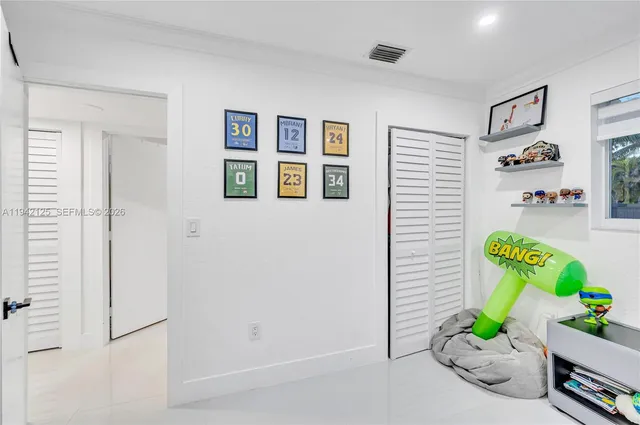 an aerial view of residential building and parking space