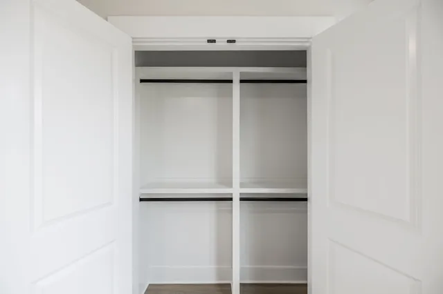 a close view of closet