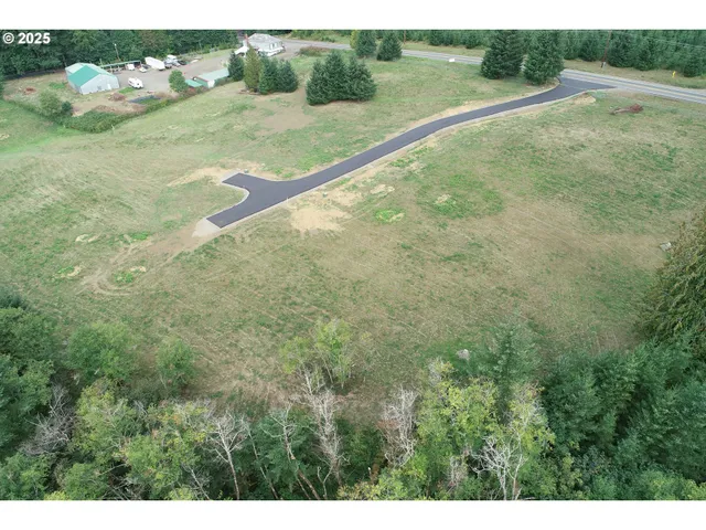 a view of a field of grass and trees