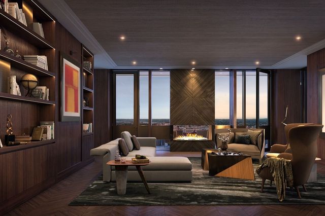 a view of a living room and dining room