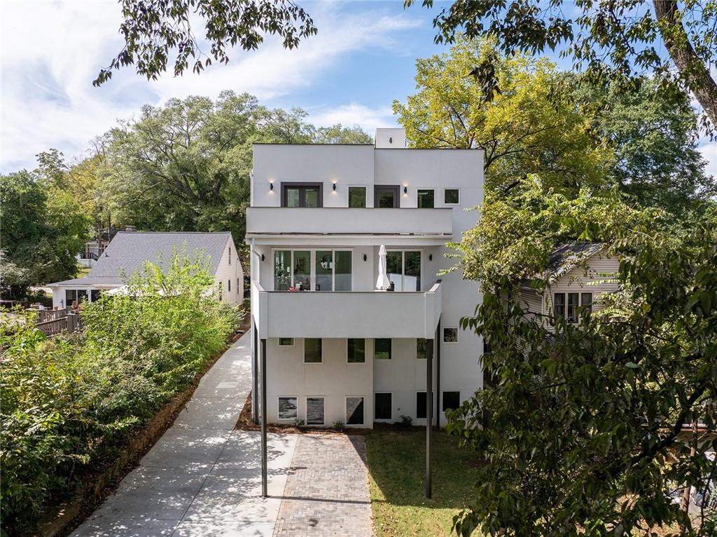 1205 Holly Street Northwest, Unit A Atlanta, GA 30318 - Photo 63 of 74 aerial view of a house with a garden
