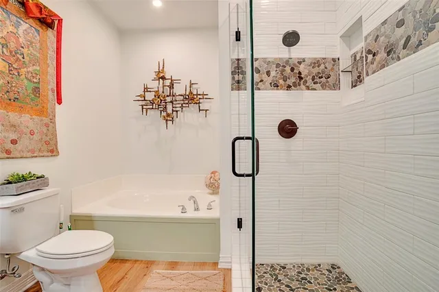 a bathroom with a shower