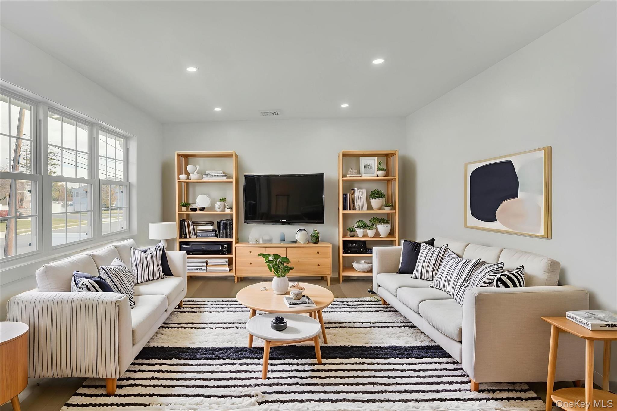 243 Lido Parkway Lindenhurst, NY 11757 - Photo 13 of 46 a living room with furniture or couch and a flat screen tv