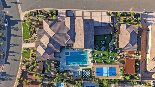 168 South Rancho Santa Fe Virgin, UT 84779 - Photo 4 of 58 Expansive property featuring a large swimming pool, a dedicated sports court, a putting green, and a giant chess board