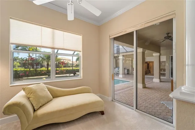 an aerial view of a house with a lake view