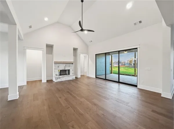 a view of entryway with wooden floor