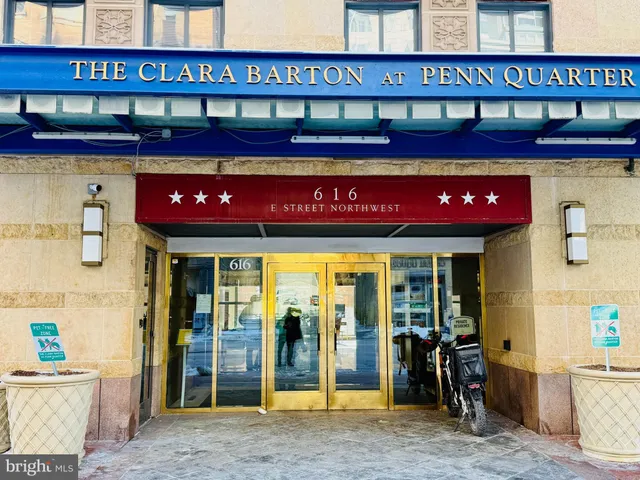 a view of a building with glass windows