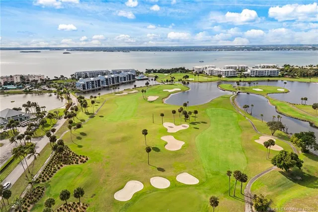 a view of a lake with a large mountain view