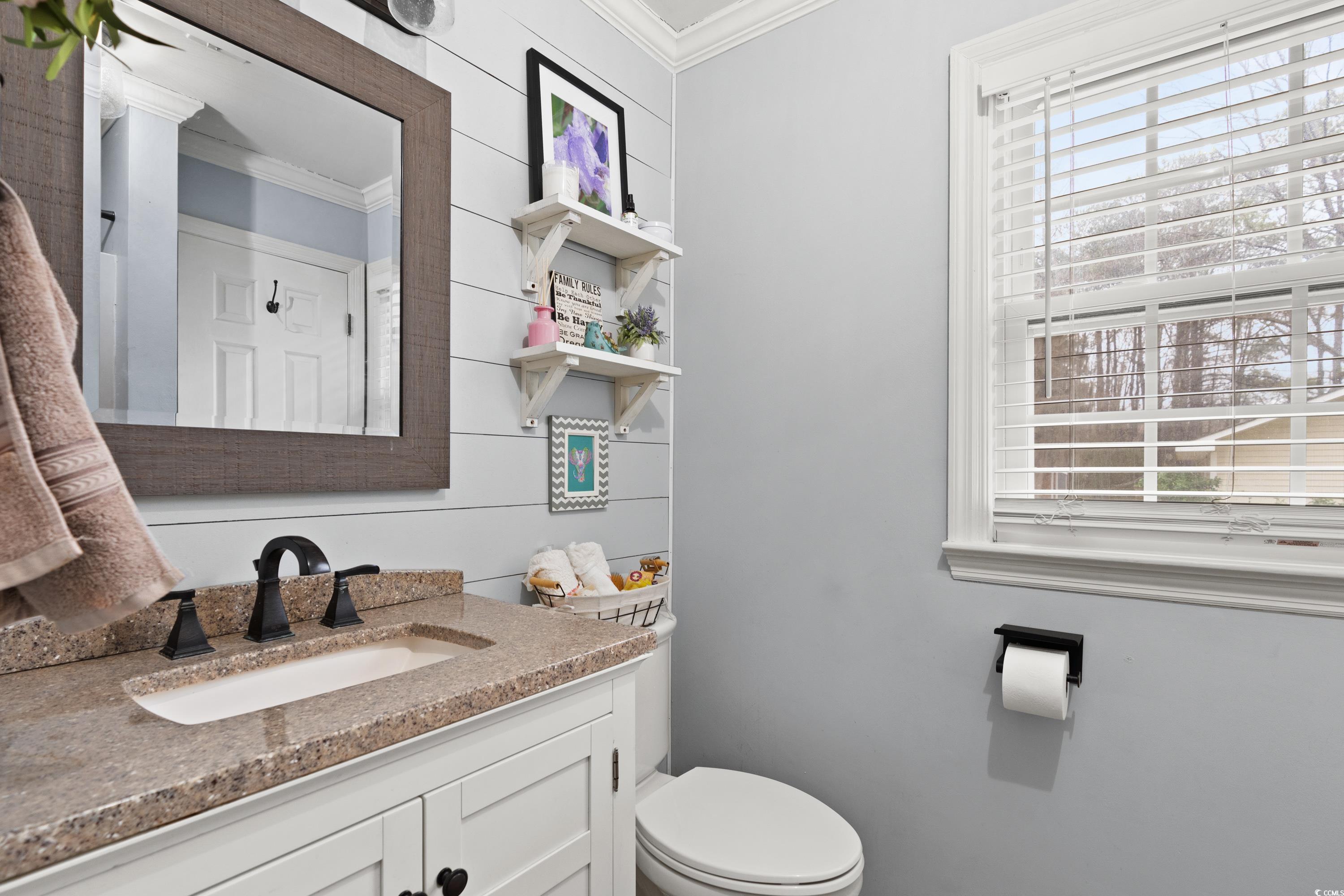 3696 Sandy Bay Road Kingstree, SC 29556 - Photo 34 of 40 Bathroom featuring crown molding, a wealth of natu