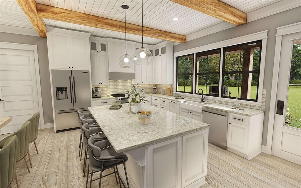 3791 Tbd Chico County Road Paradise, TX 76073 - Photo 5 of 21 a kitchen with stainless steel appliances granite countertop a sink and a refrigerator