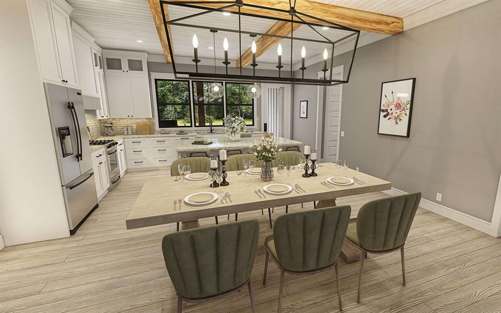 3791 Tbd Chico County Road Paradise, TX 76073 - Photo 8 of 21 a dining table with chairs and wooden floor