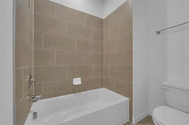 a bathroom with a bathtub